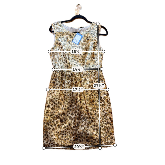 J. Crew Collection Metallic Leopard Jacquard Bow Back Dress Size 4