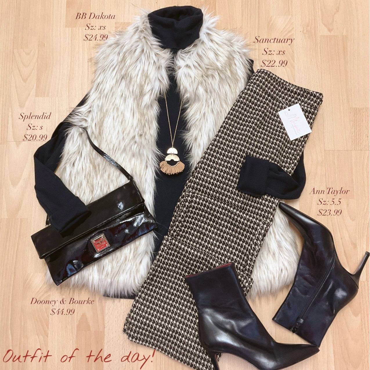 Sanctuary Brown Houndstooth Pre-Owned Ladies Pants - Size XS - Margaret’s Fine Consignment