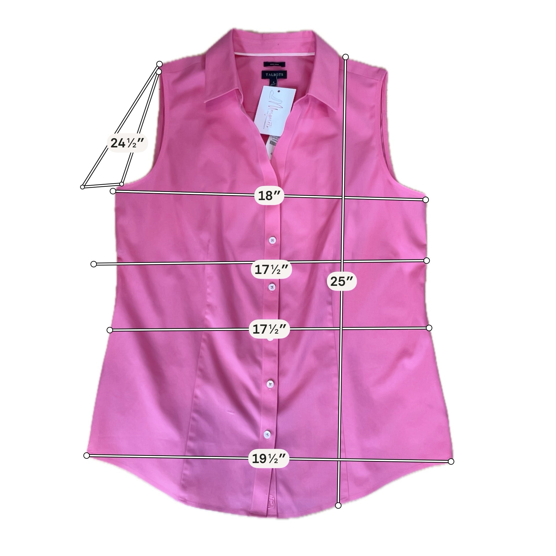 Talbots NWT Non-Iron Sleeveless Perfect Shirt Size 4 Coral Pink