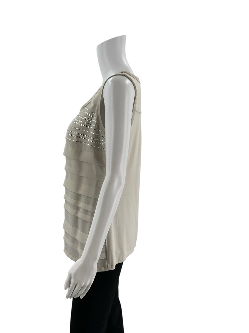 Alfani Sand Ruffle Pre-Owned Ladies New With Tags Top - Size Small