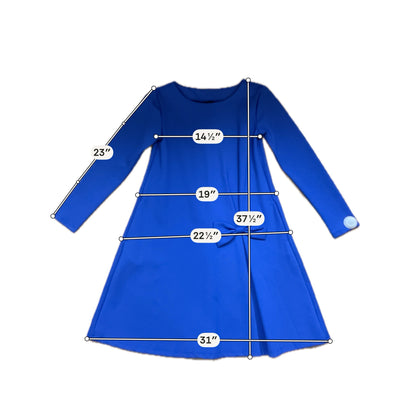 Le Muse Cobalt Blue Asymmetrical Bow Tunic Dress Size Small