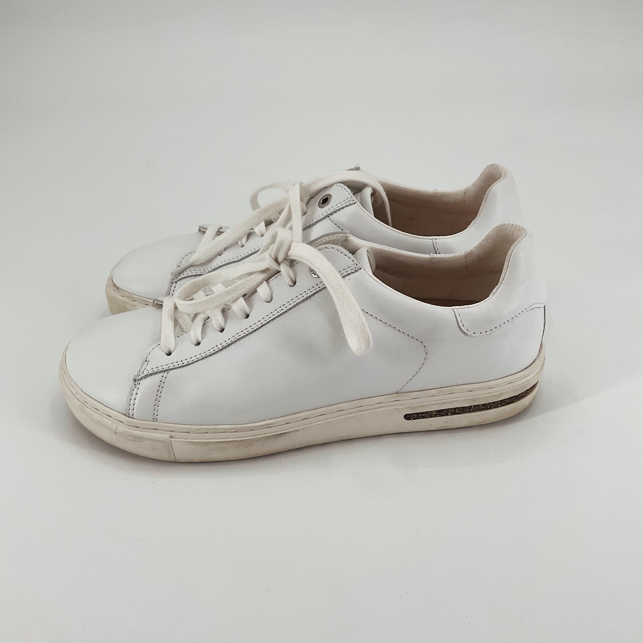 Birkenstock Bend Low White Leather Minimalist Sneakers Womens Size 9