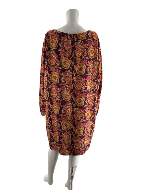 Loft Purple/Pink Paisley Pre-Owned Ladies New With Tags Dress - Size XXL