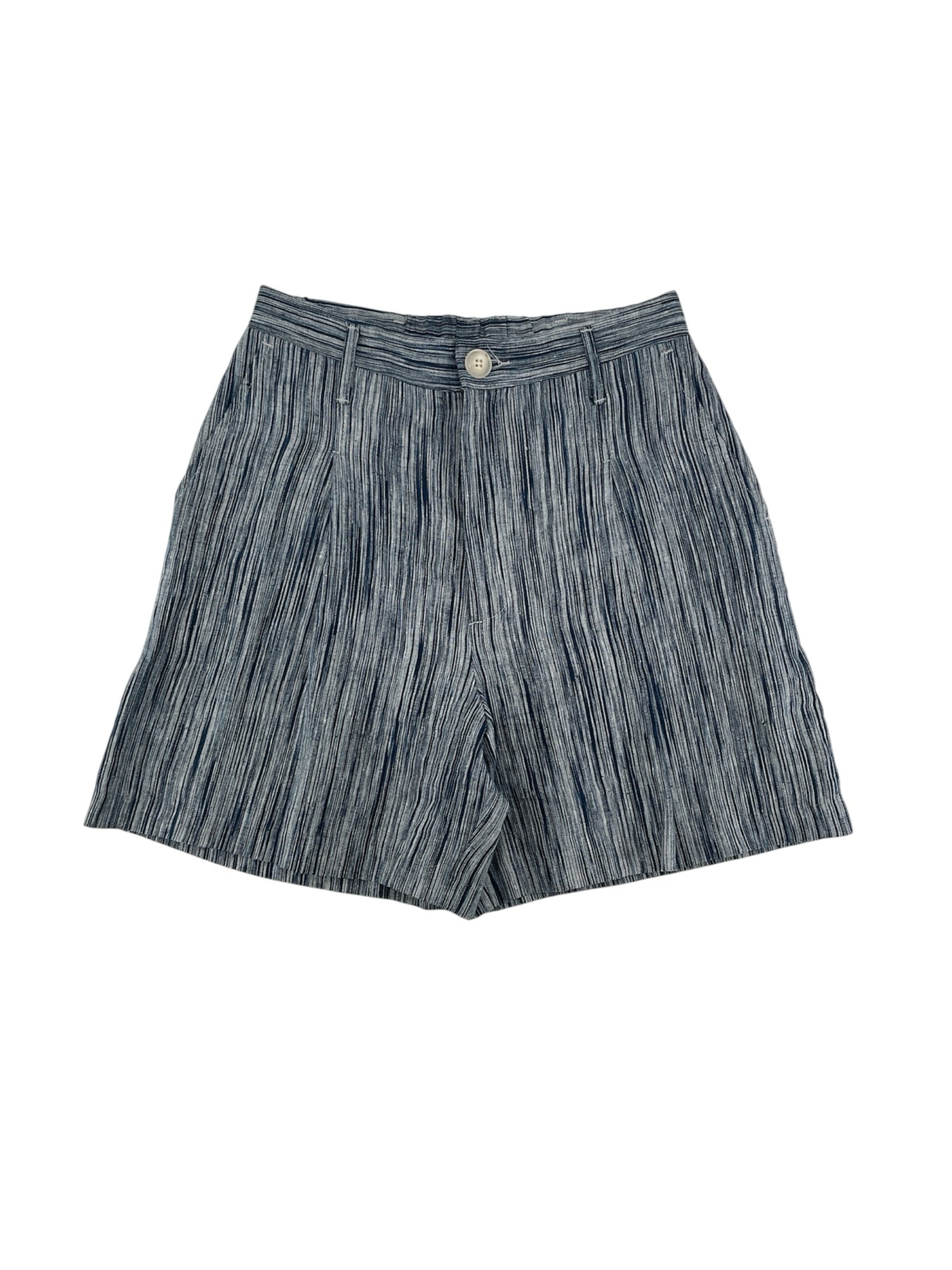 Karen Kane Blue Shorts Blue White Striped Linen Shorts Lined Made in USA Size Small - Size S