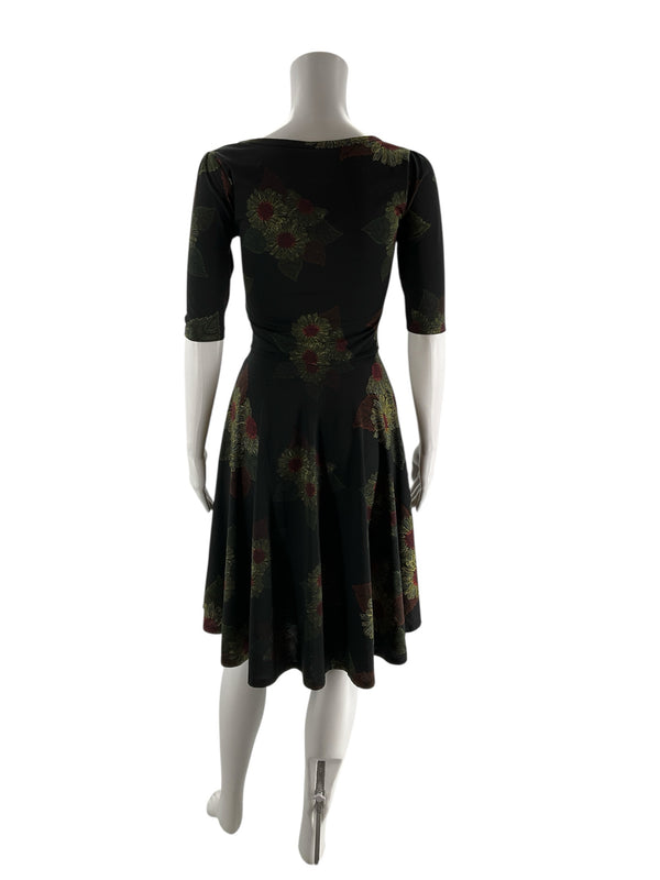 Lularoe Black/Yellow Sunflowers Pre-Owned Ladies Dress - Size XS