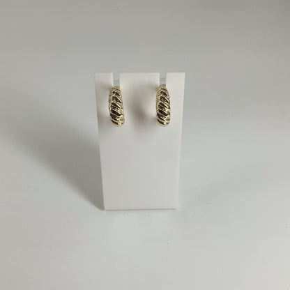 Classic Gold-Tone Twisted Rope Hoop Earrings | 1" Huggie Style