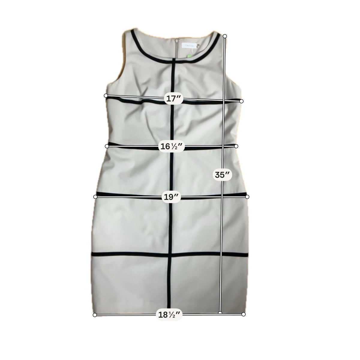 Calvin Klein Tan &amp;amp; Black Sleeveless Sheath Dress - Size 10- ONLINE ONLY