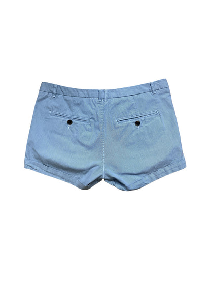 H&amp;M L.O.G.G. Pinstripe Cuffed Chino Shorts Mid Rise Blue White Size 8