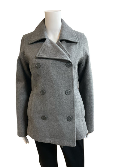 American Eagle Outfitters Gray Wool Blend Double Breasted Pea Coat | Size Small