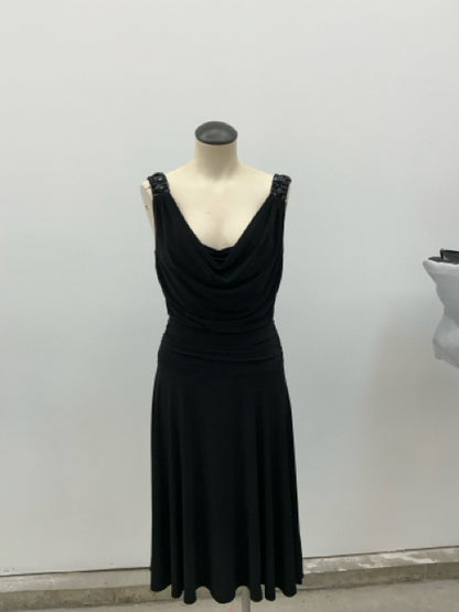 Jessica Howard Evenings Black Jeweled Cowl Neck Cocktail Dress Size 8 - ONLINE ONLY