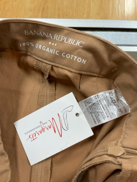 Banana Republic Margaux Tie-Waist Cropped Wide-Leg Pants Tan Size 2 - ONLINE ONLY