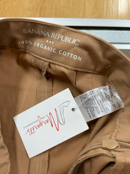 Banana Republic Margaux Tie-Waist Cropped Wide-Leg Pants Tan Size 2 - ONLINE ONLY
