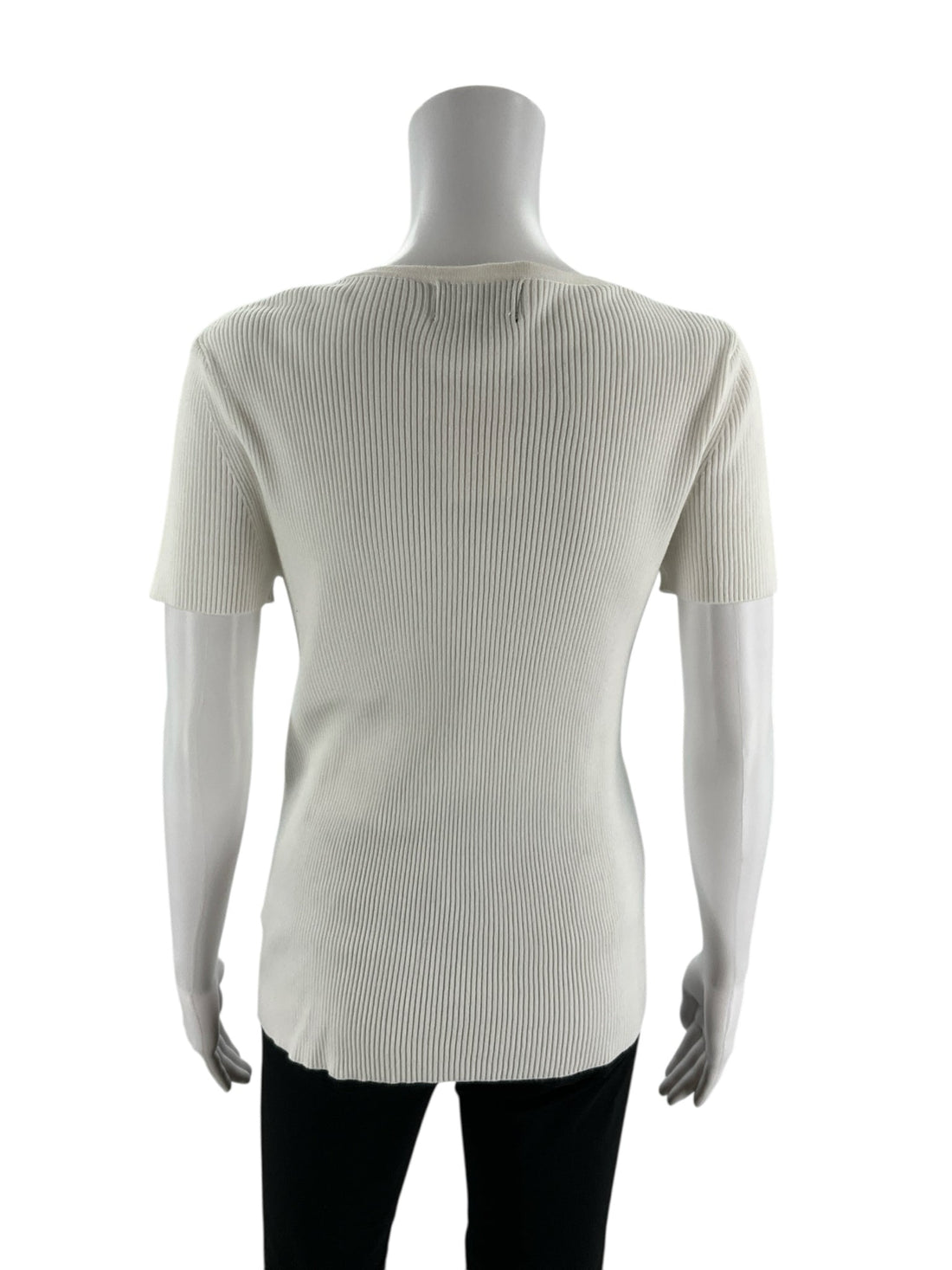 Premise White Ribbed Pre-Owned Ladies Top - Size Large - Margaret’s Fine Consignment