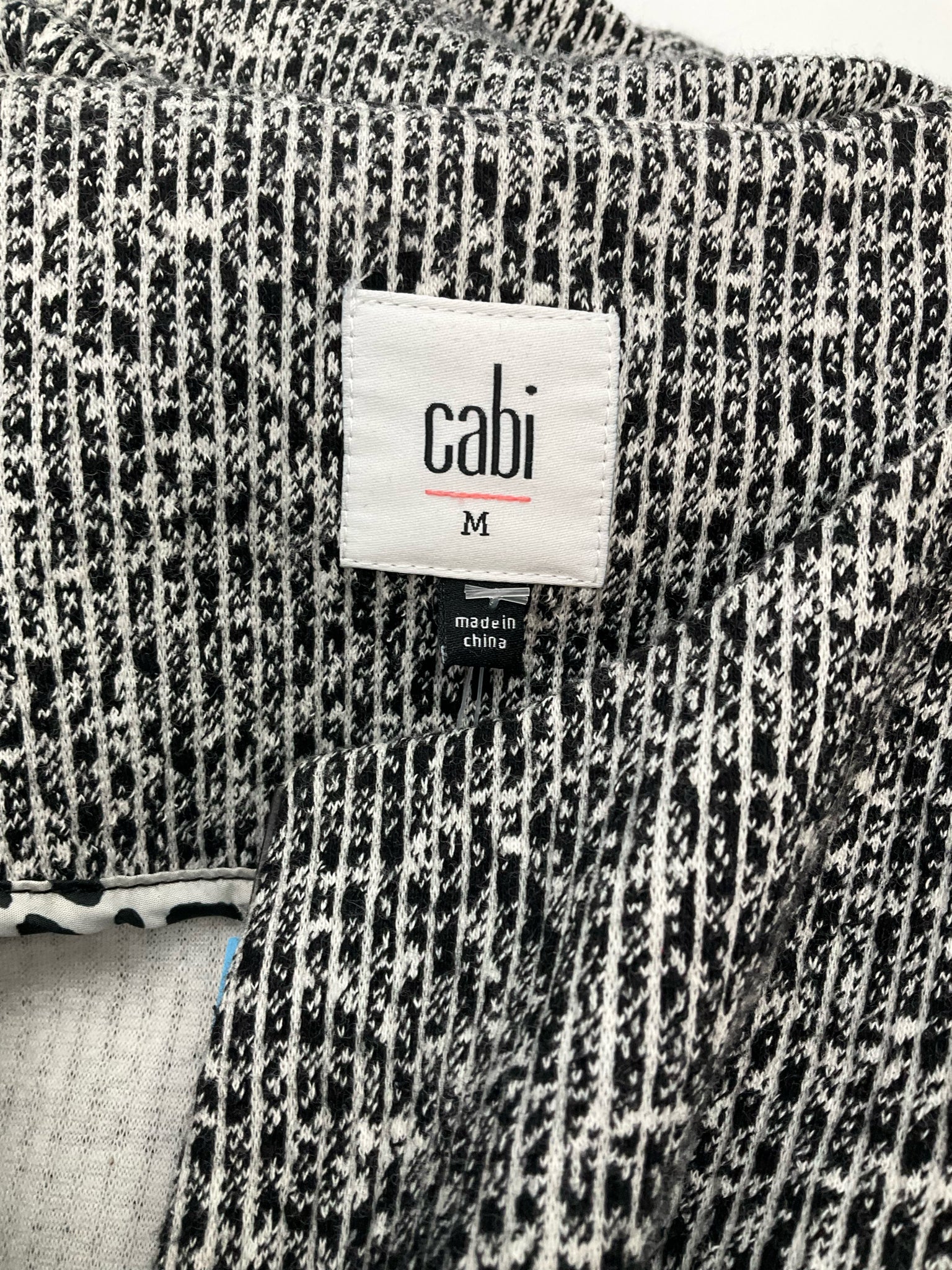 Cabi Black/White Solid Pre-Owned Ladies Jacket - Size Medium