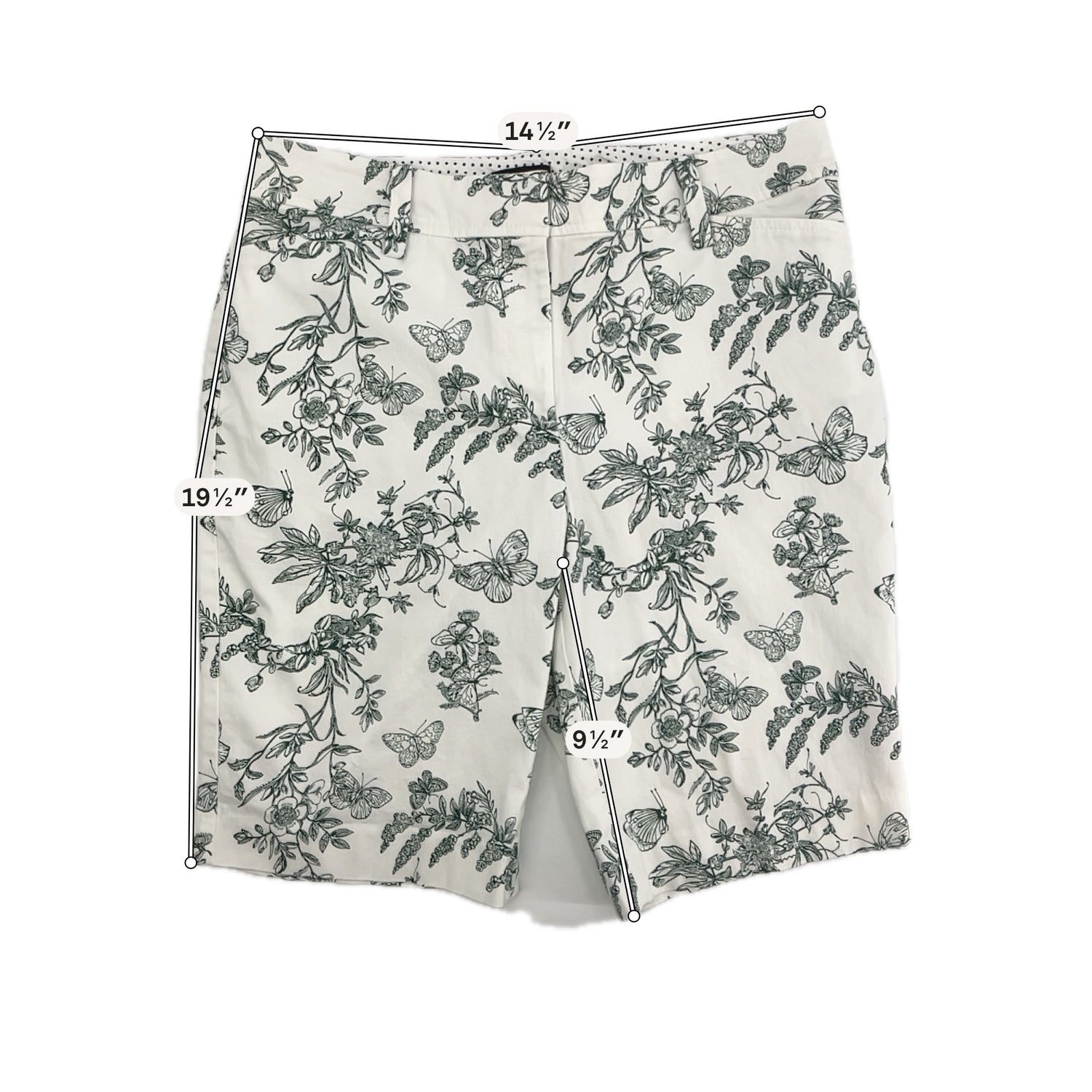 Talbots Floral Butterfly Print Bermuda Shorts Size 6