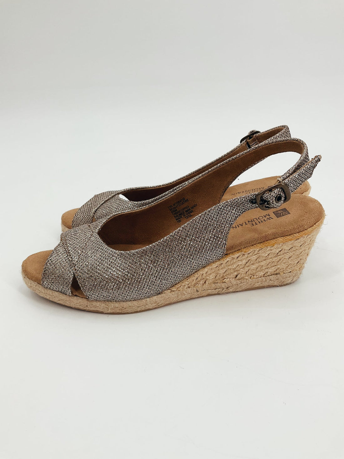 White Mountain Gold Sparkle Pre-Owned Ladies Sandals - Size 8.5 - Margaret’s Fine Consignment