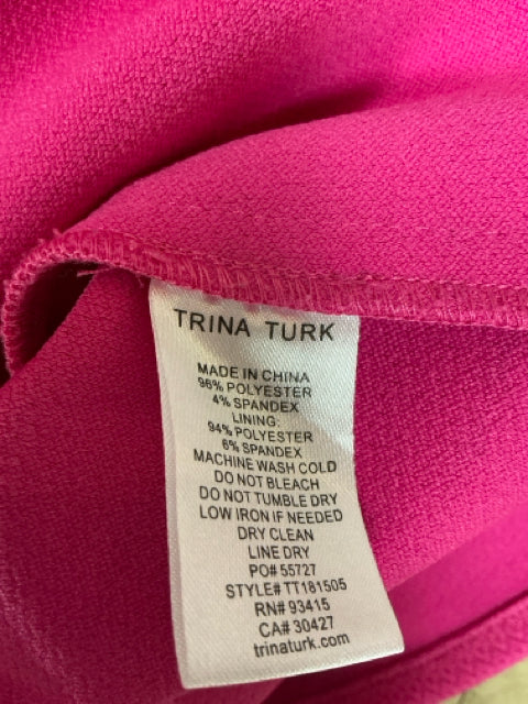 Trina Turk Contessa Bell Sleeve Dress Fuchsia Pink Size 8