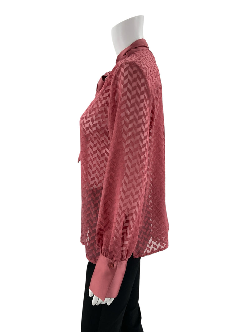 Worthington Pink Chevron Pre-Owned Top - Size Small