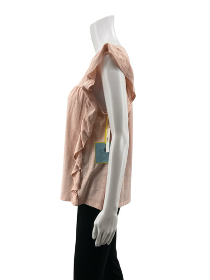 CeCe Blush Sleeveless Ruffle Flutter Sleeve Top Blush Pink NWT Size Small - Size S