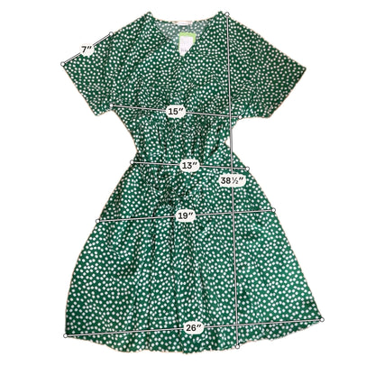 Nemidor Green Daisy Floral Faux Wrap V-Neck Dress Size UK 18 / US 14