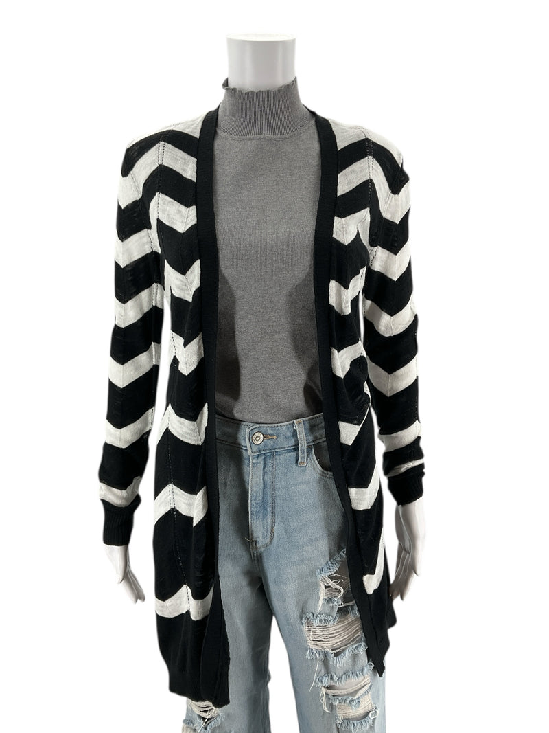 White House Black Market Black/White Stripe Pre-Owned Ladies Shrug - Size XS