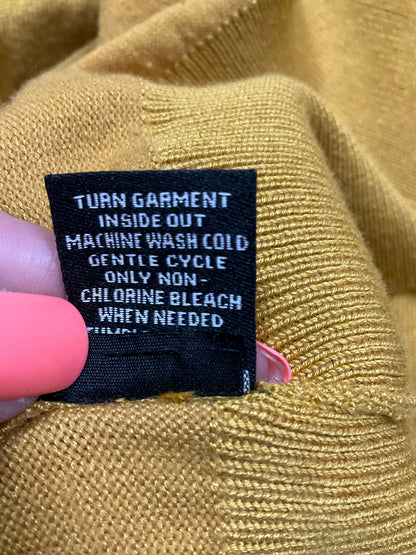 Premise Mustard Yellow Snap Front Cardigan Sweater | Size Medium