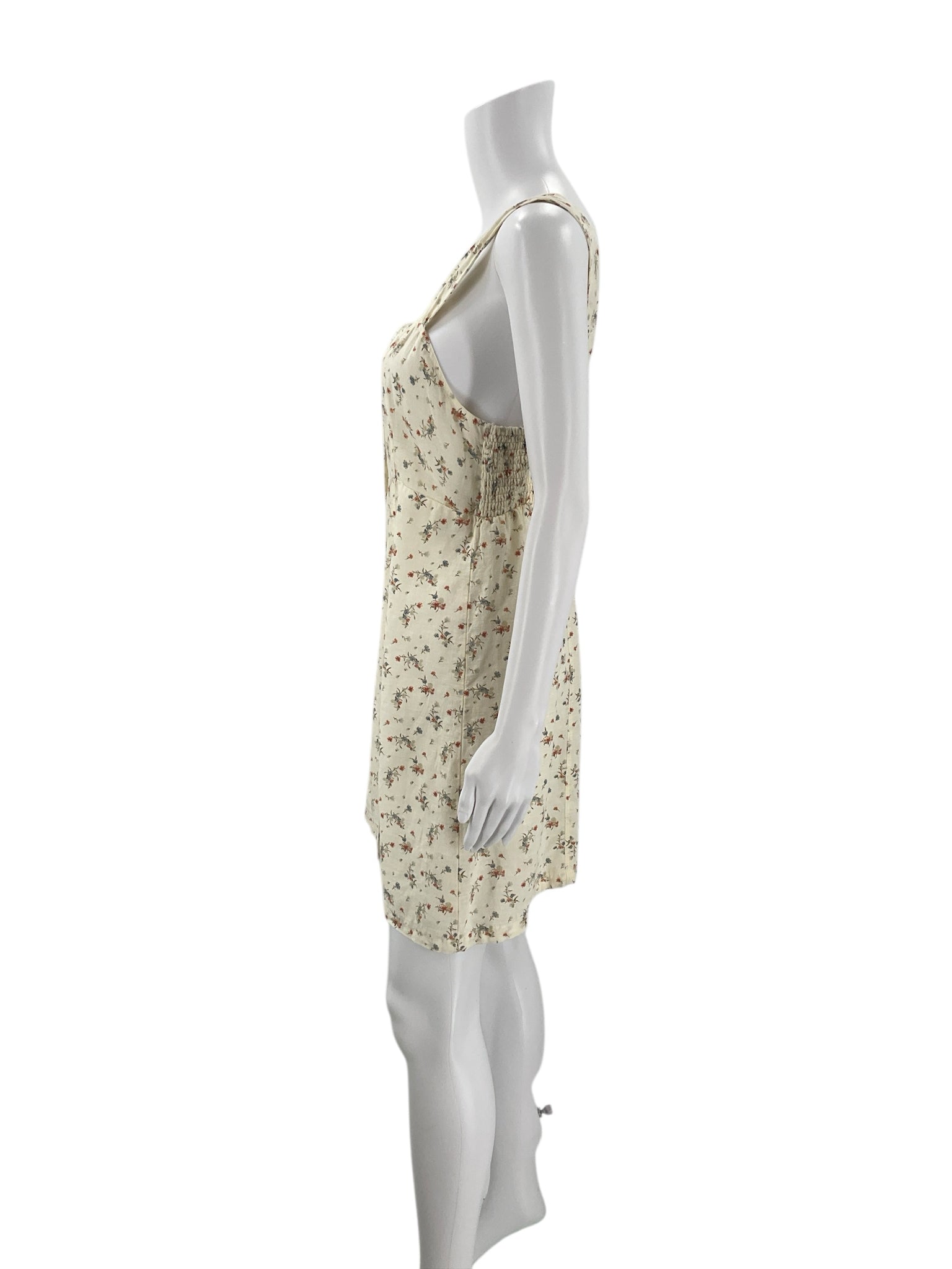 American Eagle Cream/Multi Floral Dress - Size Mediium