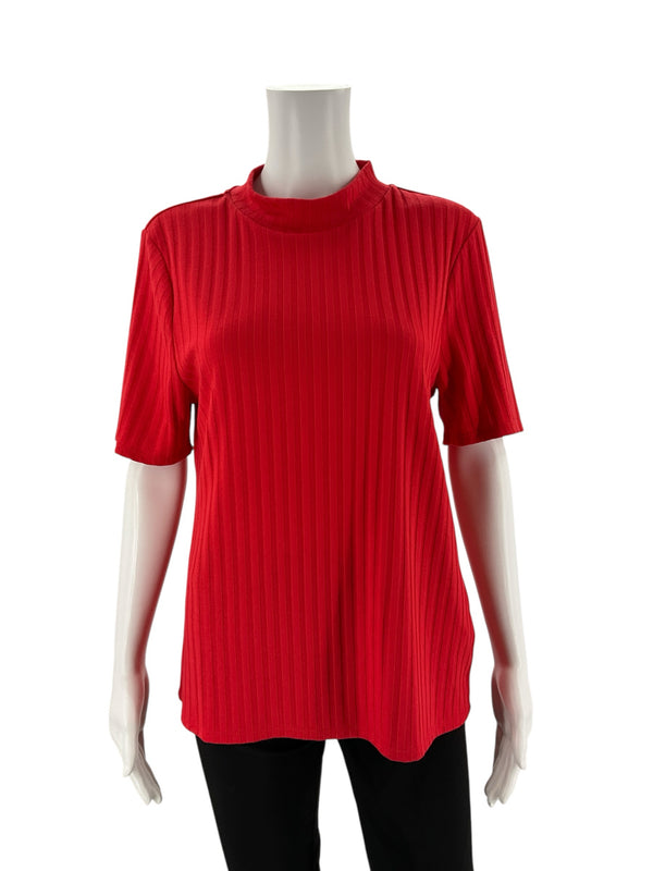 Riley & Rae Red Ribbed Pre-Owned Ladies Top - Size Large