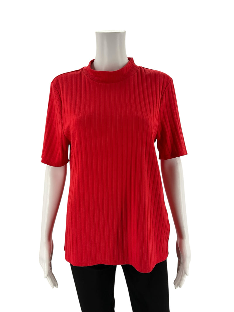 Riley & Rae Red Ribbed Pre-Owned Ladies Top - Size Large