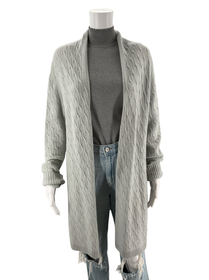 Cortland Park Sky Blue Cable Pre-Owned Ladies Shrug - Size Medium