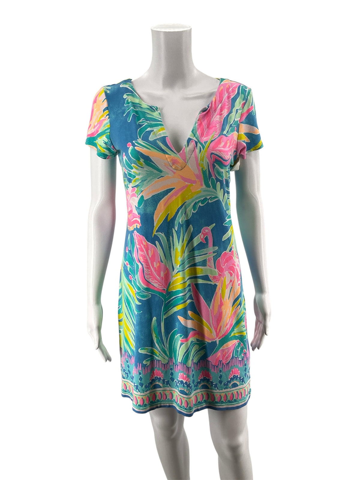 Lilly Pulitzer Marlowe Dress Tons of Fun Flamingo Print Size S - ONLINE ONLY