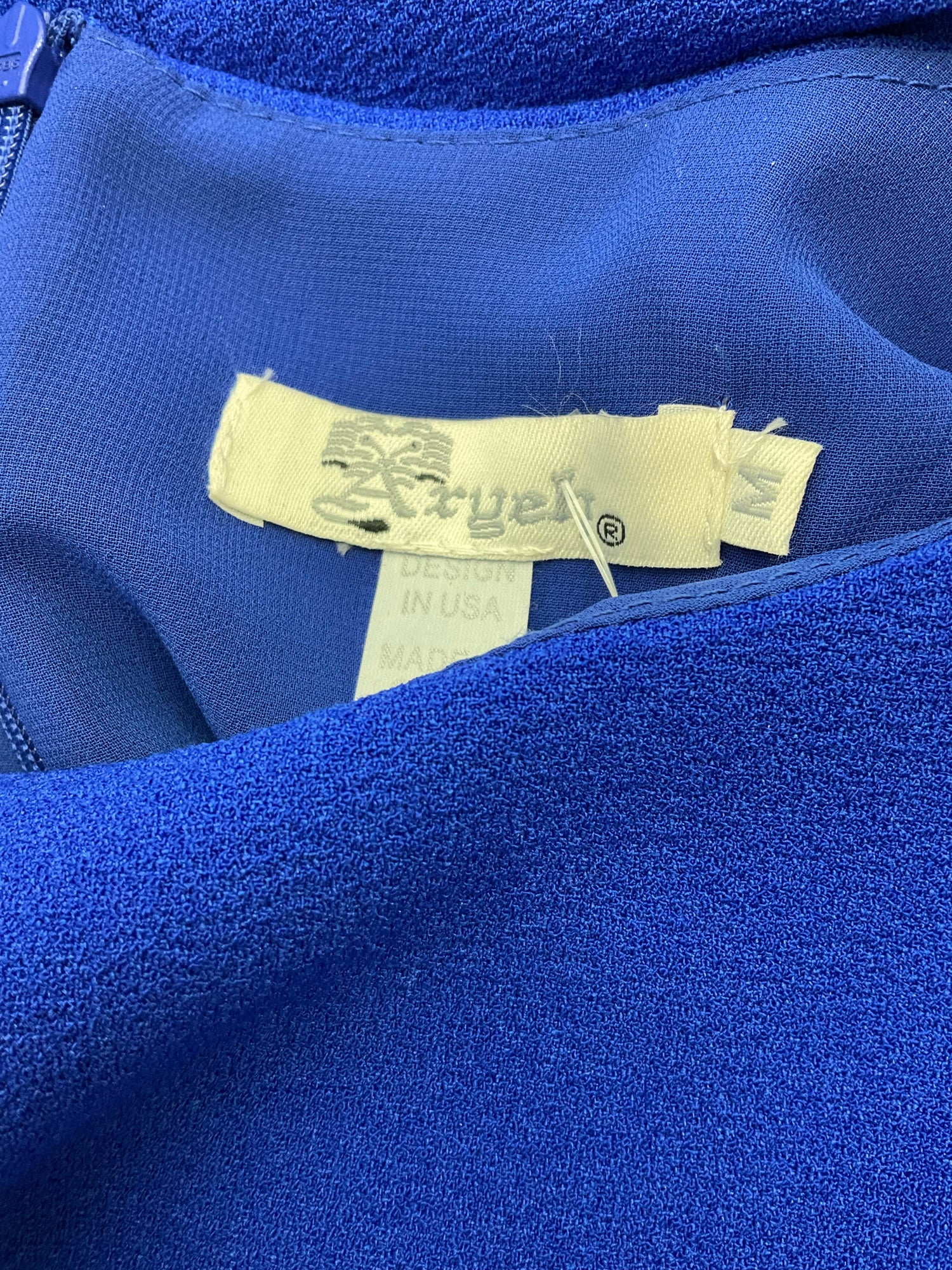 Aryeh Blue Solid Pre-Owned Ladies Dress - Size Medium