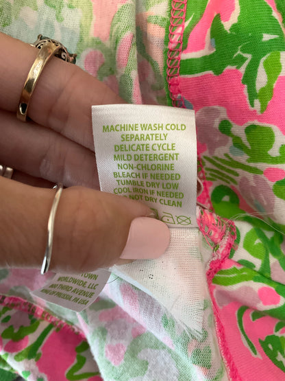 Lilly Pulitzer Marlowe Dress XS Pink Floral Lobstah Roll Pima Cotton