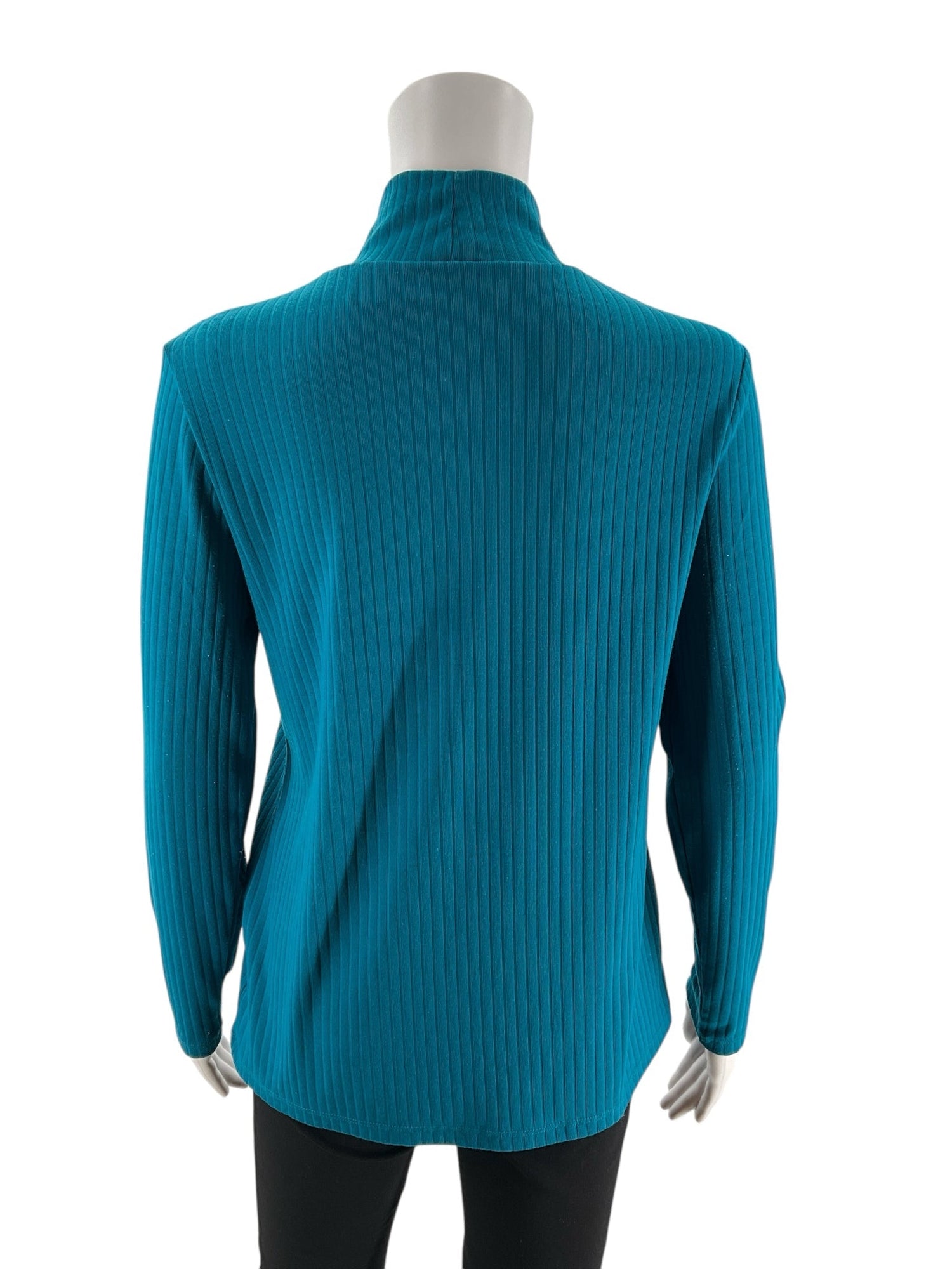 Lands End Turquoise Ribbed Pre-Owned Ladies Top - Size Small Petite - Margaret’s Fine Consignment