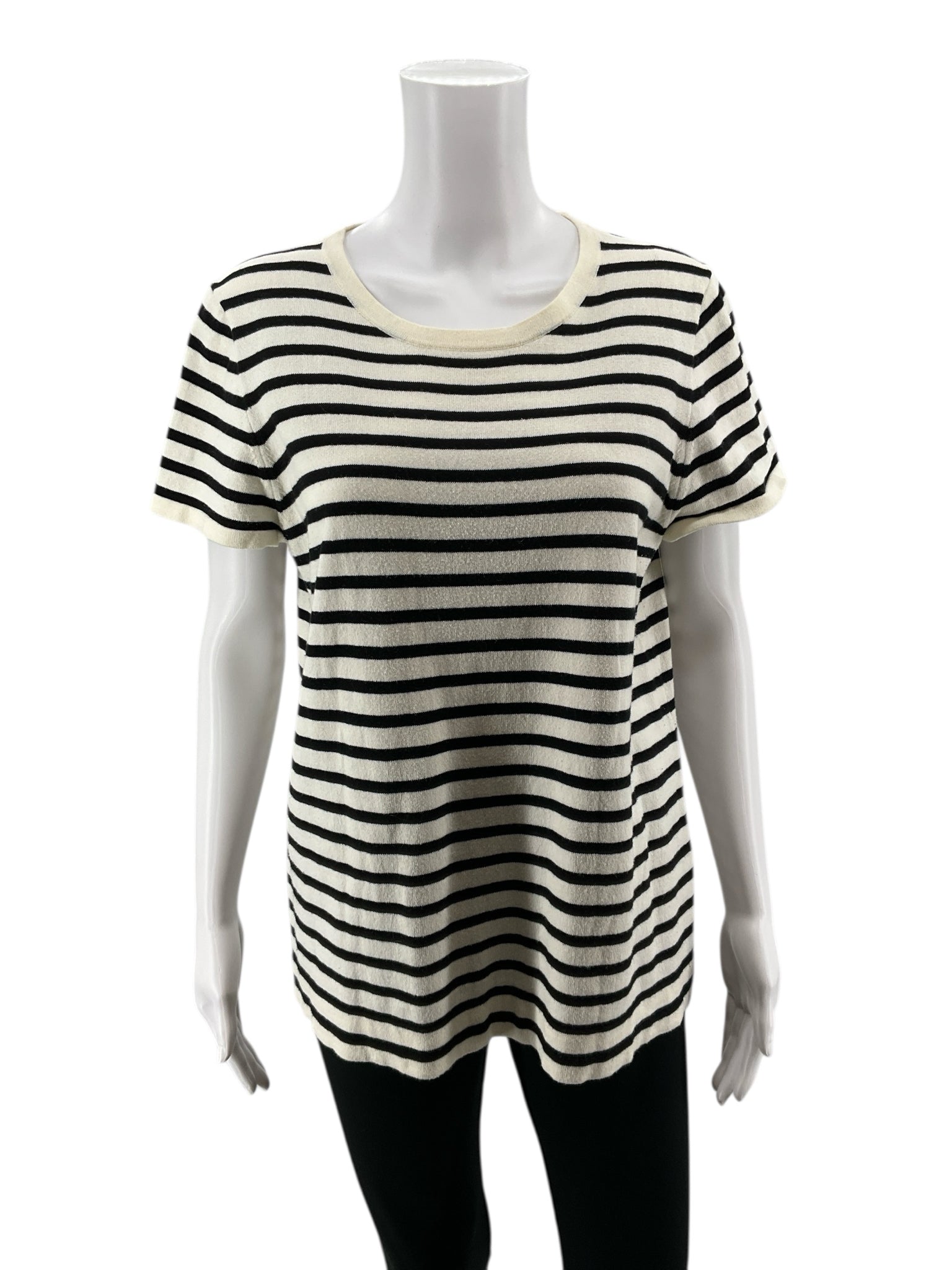 J.Crew White &amp; Black Striped Casual Top – Women’s Size XL – ONLINE ONLY