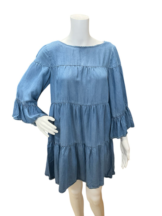 Zara Size XS Blue Chambray Pre-Owned Ladies Dress