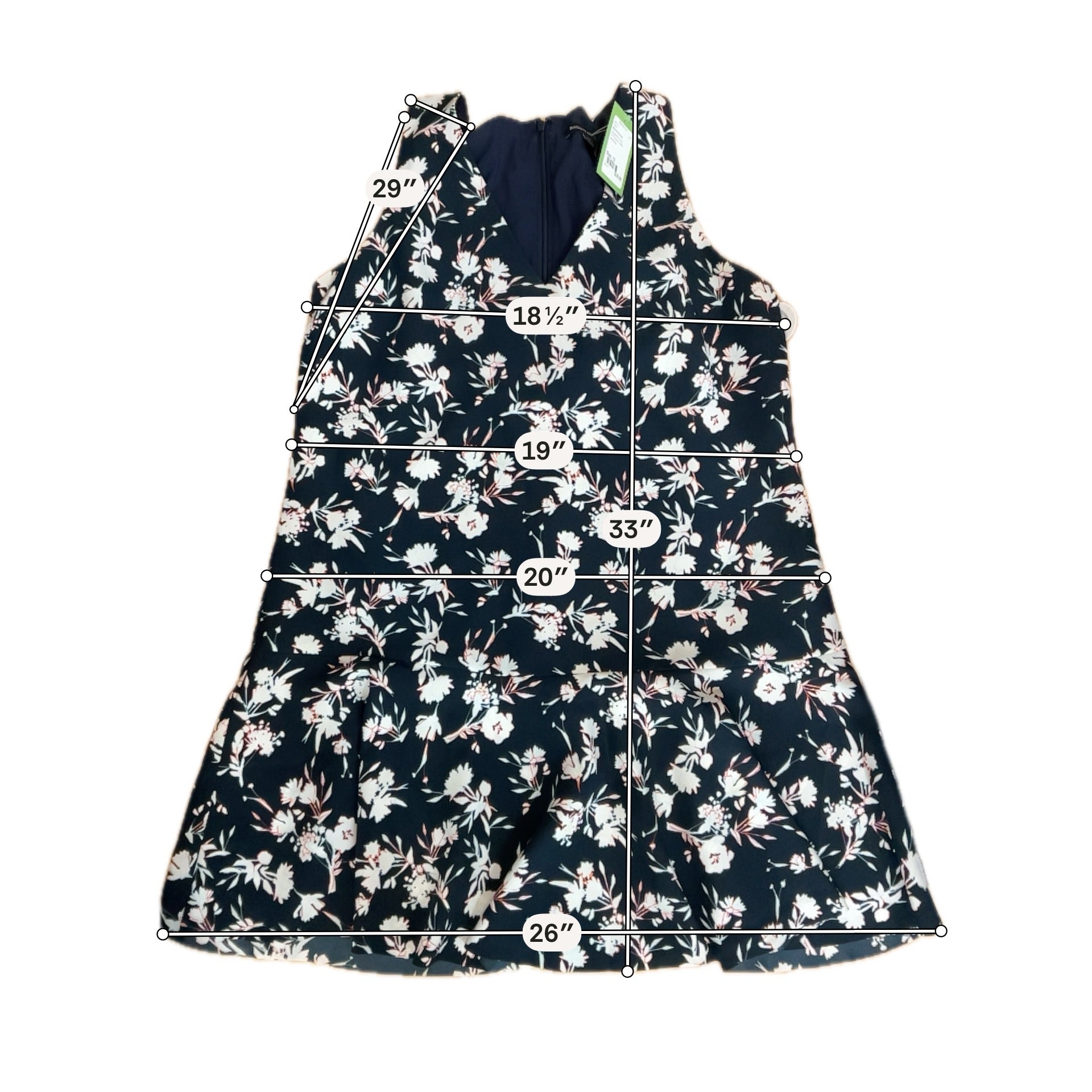 Banana Republic Floral V-Neck Sleeveless Flounce Dress Size 12