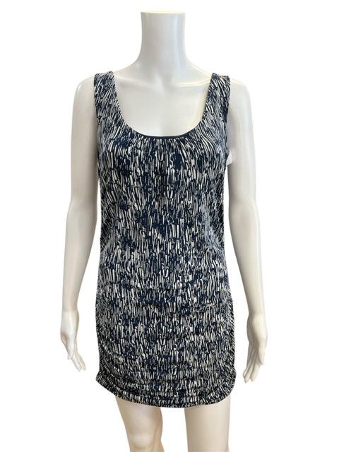 Dana Buckman Size Small navy/white Print Consignment Ladies Dress