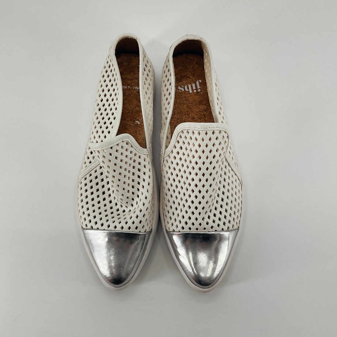 Jibs White/Silver Cutout Pre-Owned Ladies Slip On -  Size 8.5