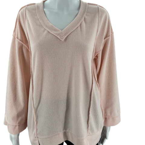 Cupio Pink Solid Pre-Owned Ladies Top - Size Large - Margaret’s Fine Consignment