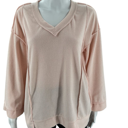 Cupio Pink Solid Pre-Owned Ladies Top - Size Large - Margaret’s Fine Consignment