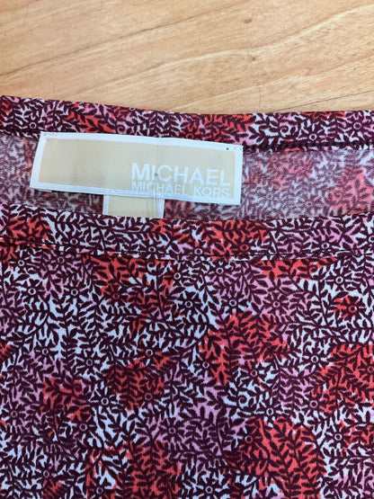 MK Floral Mosaic &amp; Stripe Border Shift Dress PS (Petite Small)