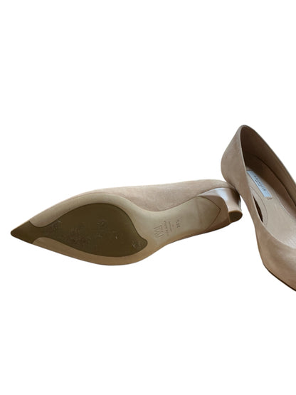 MM Lafleur The Irene Kitten Heel Nude Suede Pointed Toe Pumps | Size 7.5