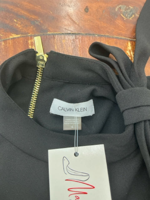 Calvin Klein Nova Tie-Neck Sheath Dress Black Size 4 NWT - ONLINE ONLY