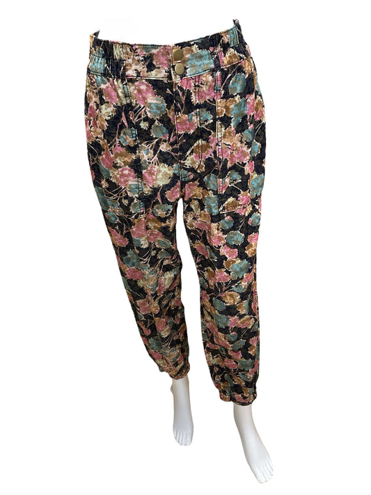 Anthropologie Size XS Navy/Pink Floral Pre-Owned Pants