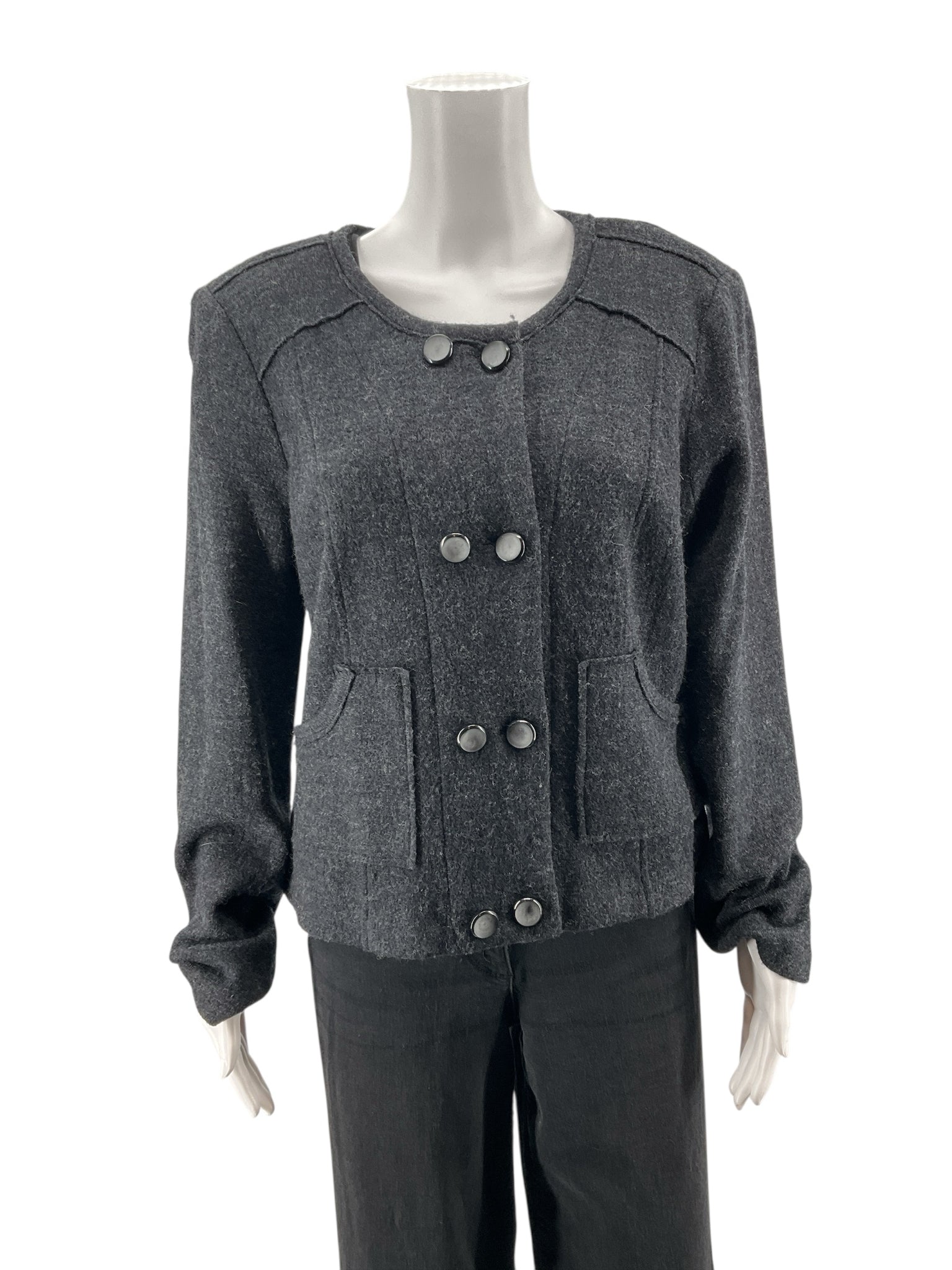 Cabi Gray Solid Pre-Owned Ladies Jacket - Size Large