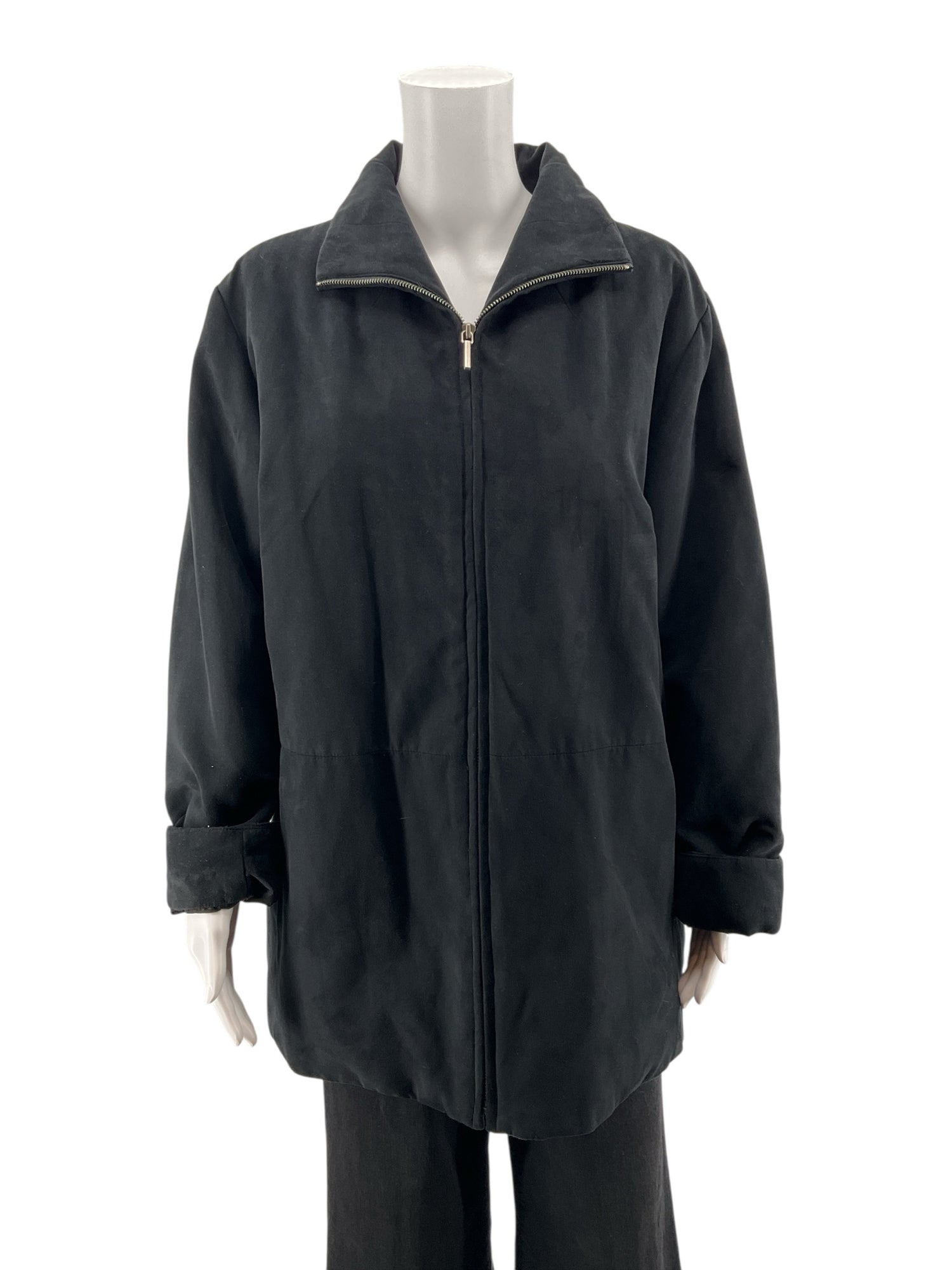 London Fog Black Insulated Zip Front Jacket Coat Womens Size Medium - ONLINE ONLY
