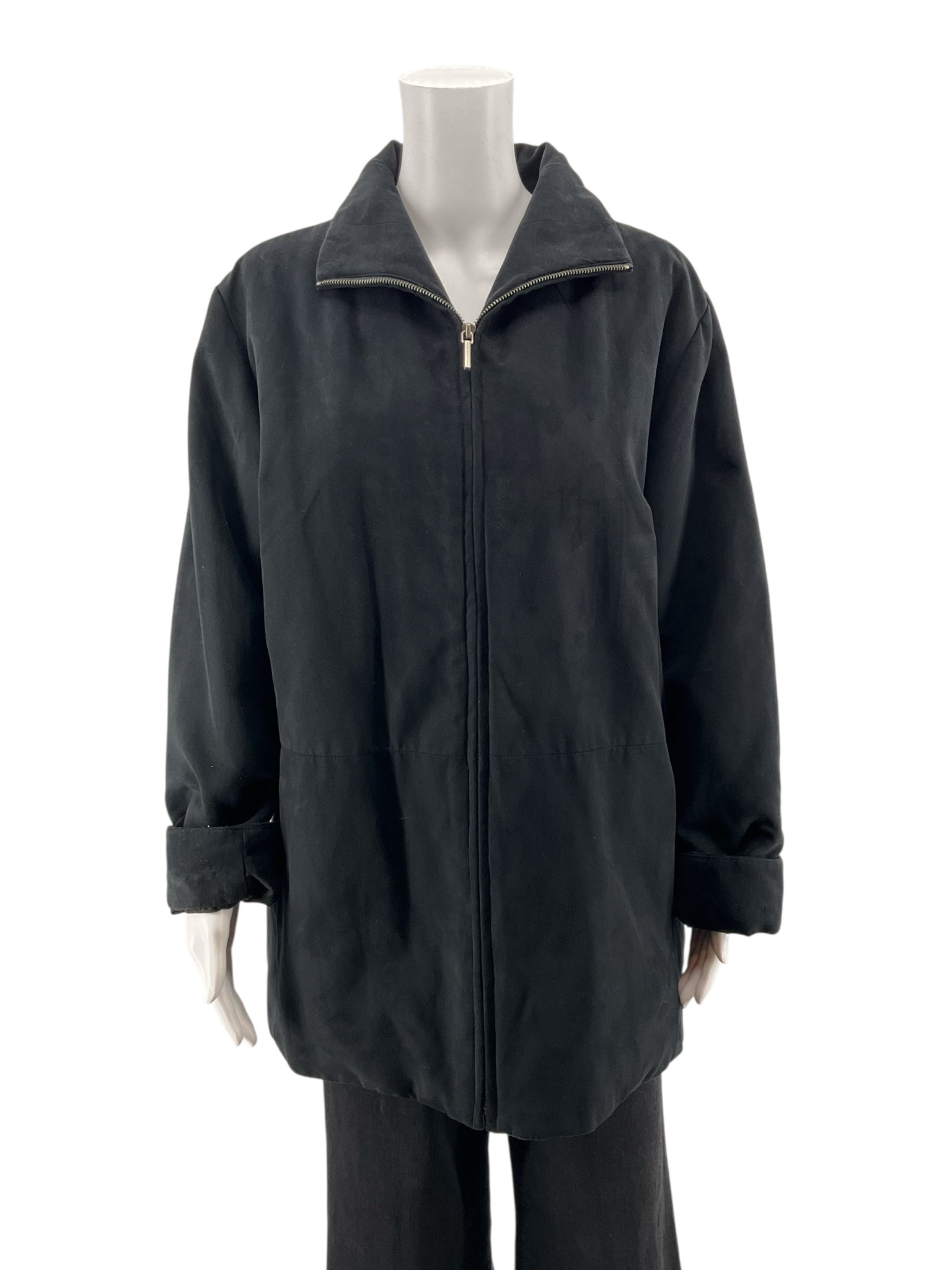London Fog Black Insulated Zip Front Jacket Coat Womens Size Medium - ONLINE ONLY