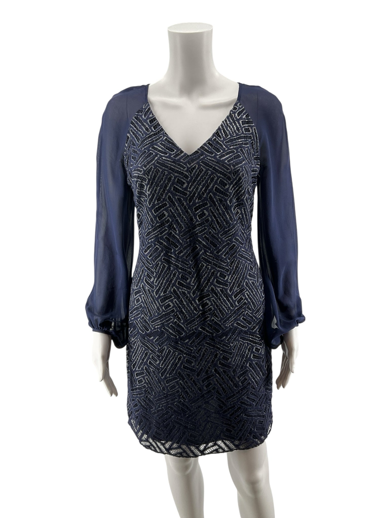 Lilly Pulitzer Mariella Navy Lace Sheer Sleeve Dress Size 0