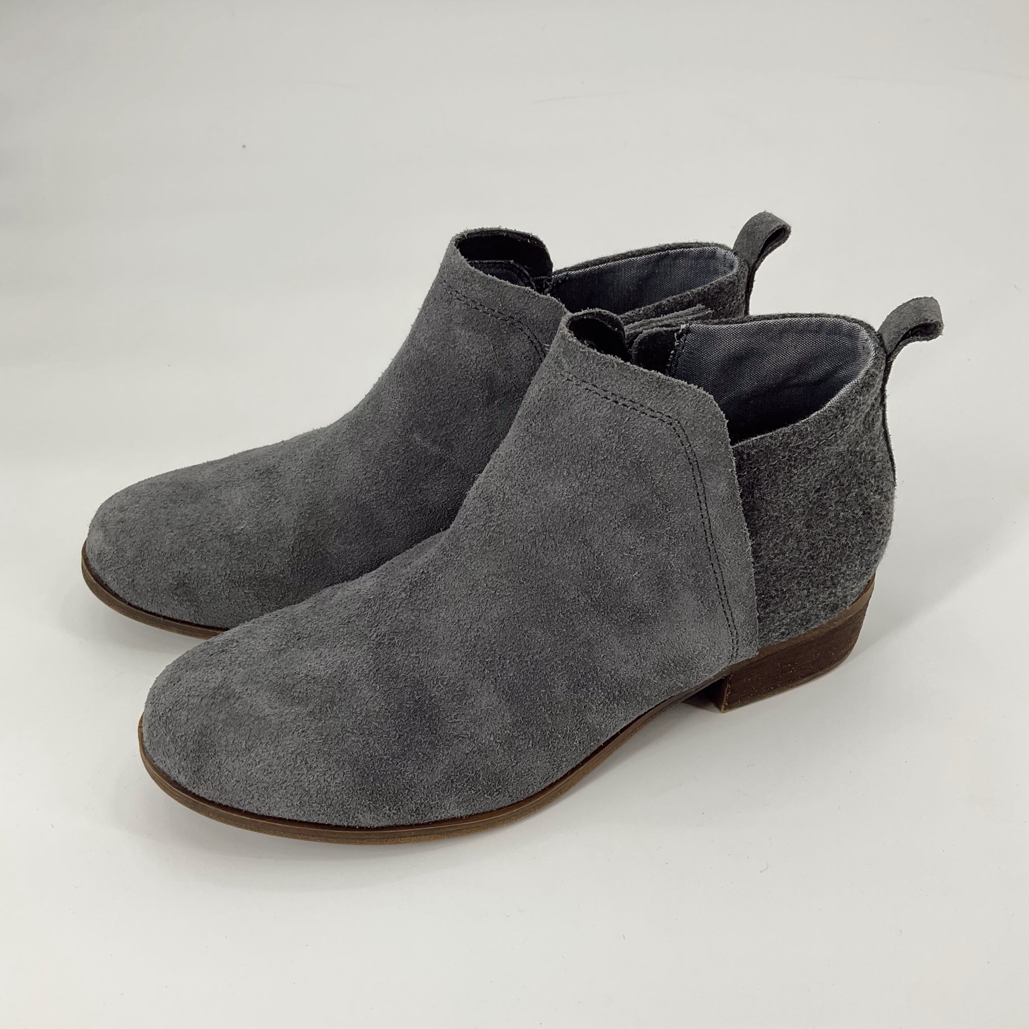 Toms Gray Solid Booties Size 8.5